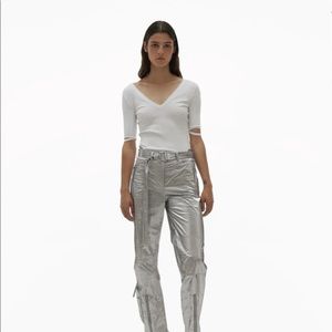 Helmut Lang V-Neck Ribbed Tee – NWT – Size Small